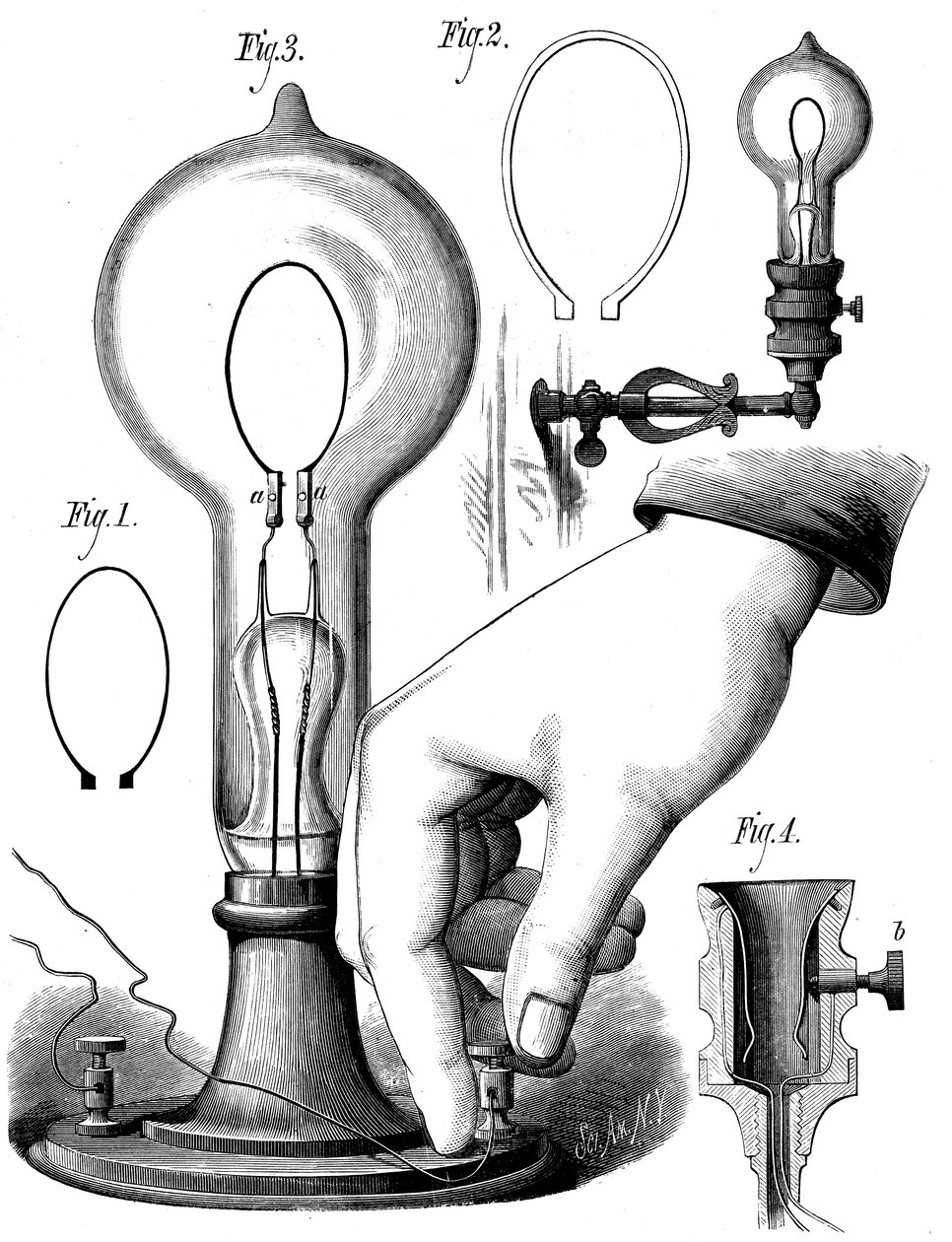 Lâmpada de filamento de carbono Edisons, 1880 de Unbekannt