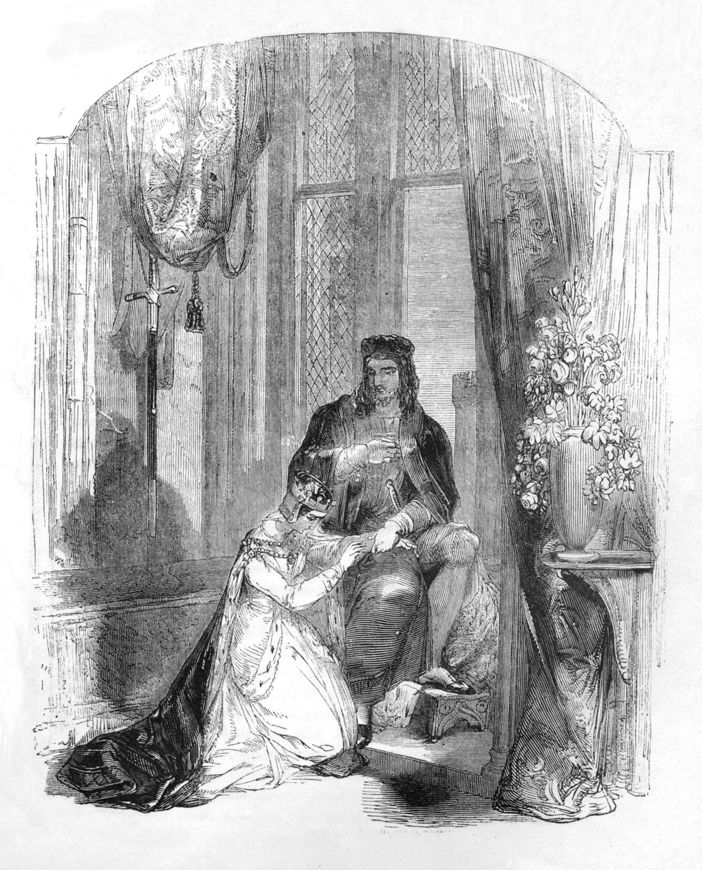 Edward III. e a condessa de Salisbury, 1845 de Unbekannt