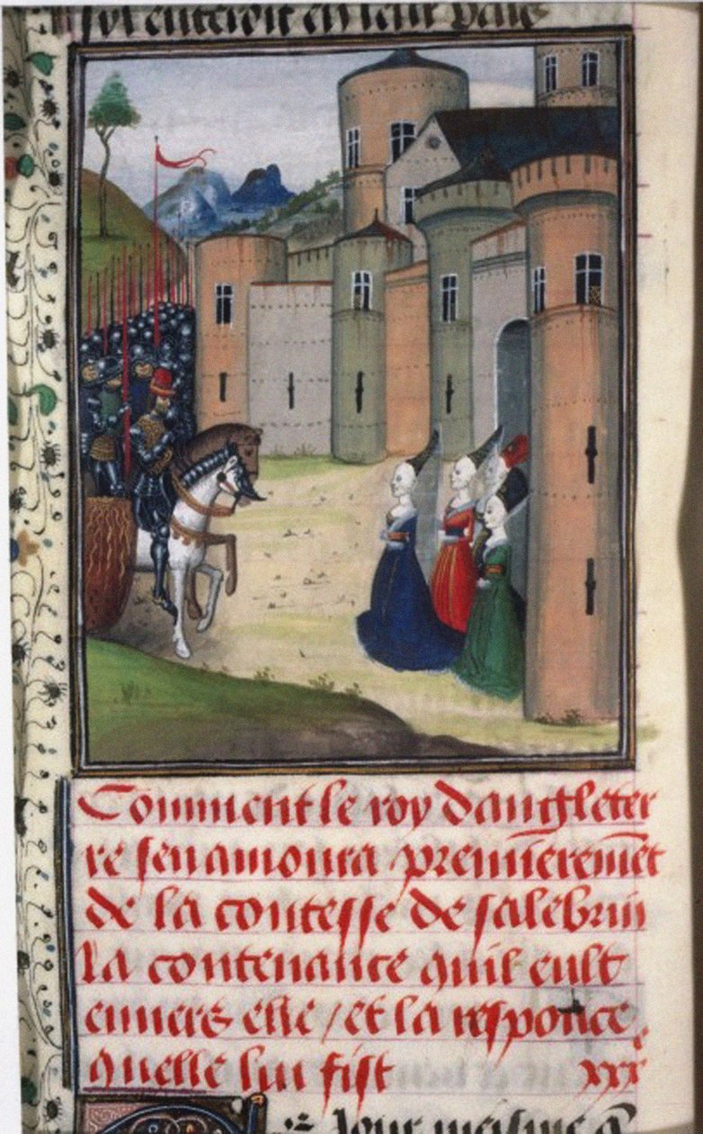 Eduardo III da Inglaterra e Catherine Grandison. Miniatura de Chroniques dAngleterre por Jean de Wav de Unbekannt