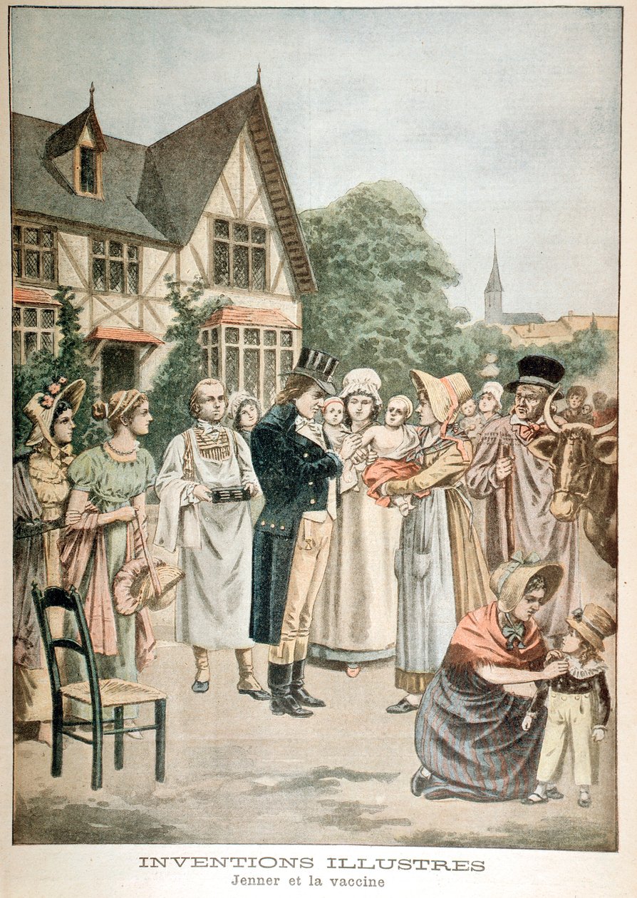Edward Jenner 1749-1823 Médico inglês, vacinando criança com soro de varíola, 1901 de Unbekannt