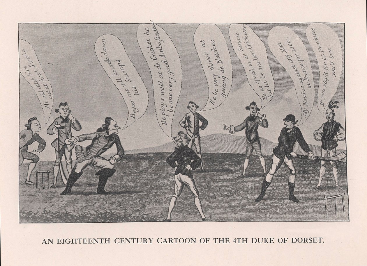 Edward Sackville 1591-1652, 4o Duque de Dorset, jogando críquete, século XVIII 1912 de Unbekannt