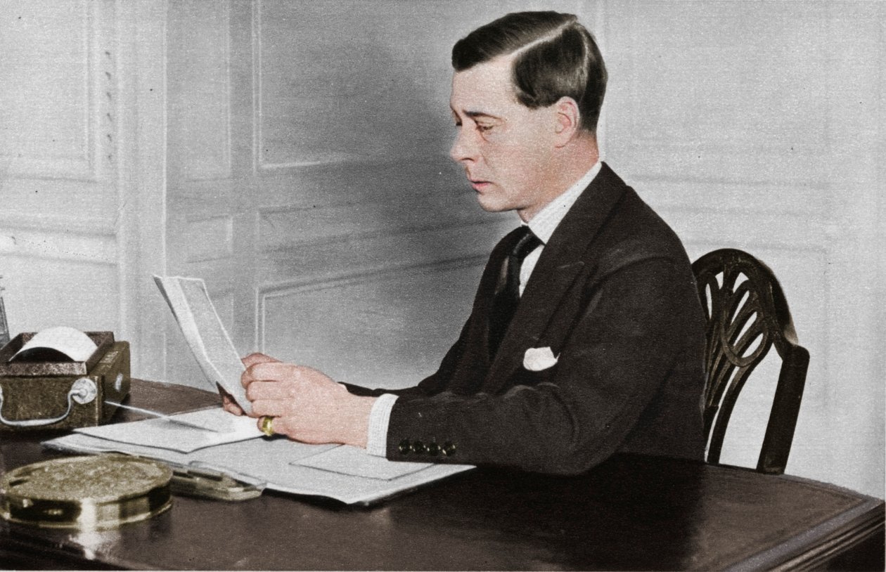 Edward VIII trabalhando em seu escritório no St. Jamess Palace, Londres, 1936 de Unbekannt