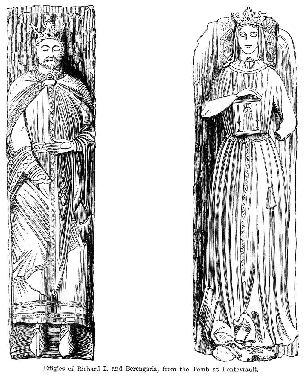 Efígies de Richard I e Berengaria, do túmulo em Fontevrault Abbet, França de Unbekannt