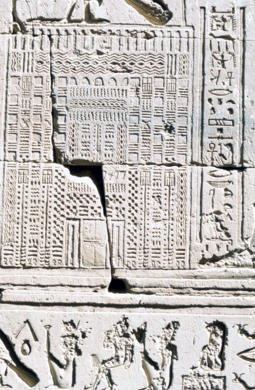 Calendário egípcio, Templo de Kom Ombo, Egito, século II-I aC de Unbekannt