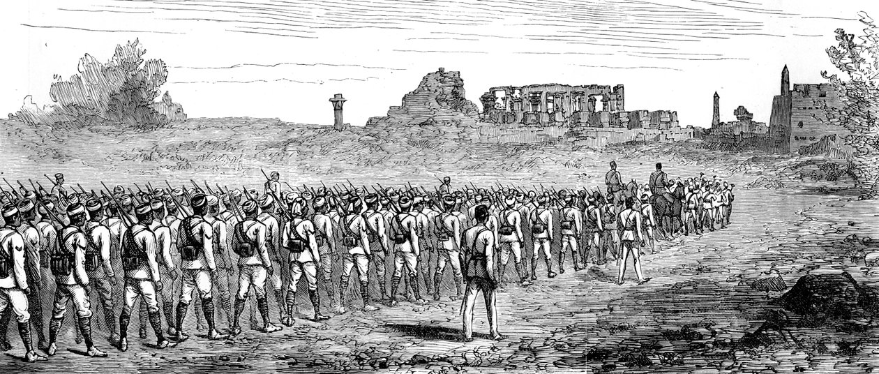 Tropas egípcias em Karnak, Egito 1889 de Unbekannt