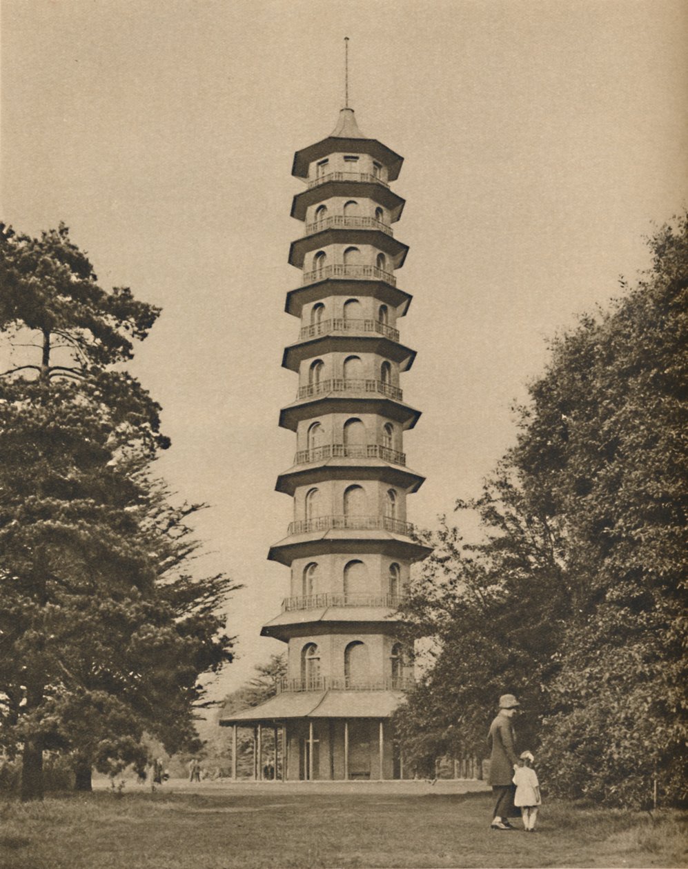 Versão do século XVIII de um pagode em Kew Gardens, c1935. de Unbekannt