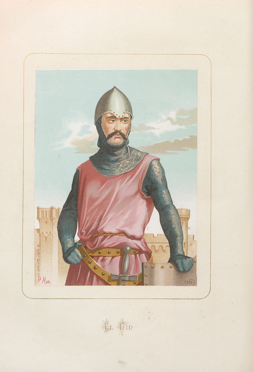 El Cid Rodrigo Díaz de Vivar. De: Hombres y mujeres celebres de todos los tiempos..., 1875-1877 de Unbekannt