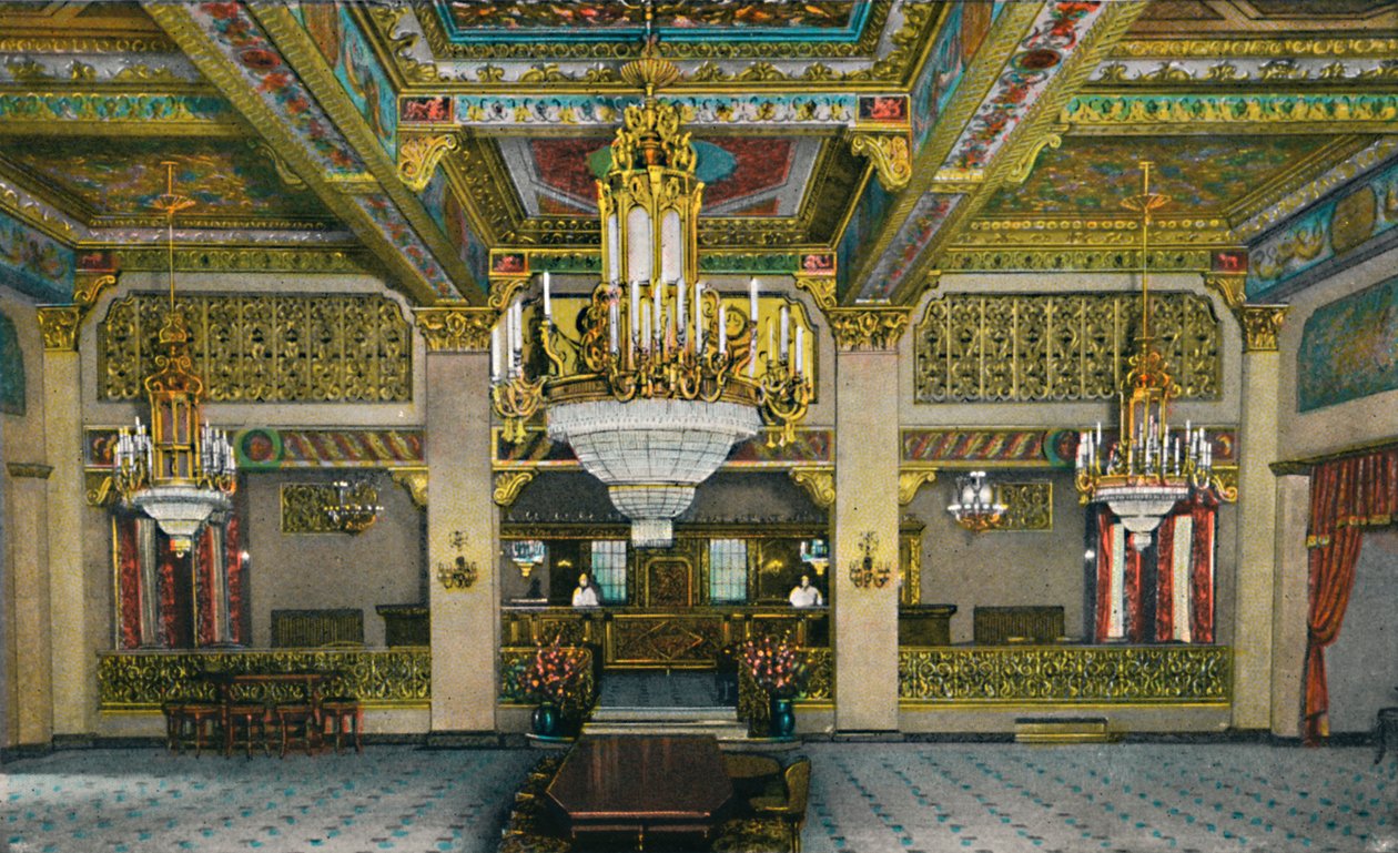 Interior elaborado do cassino e famosa barra de ouro, Hotel Agua Caliente, c1939 de Unbekannt