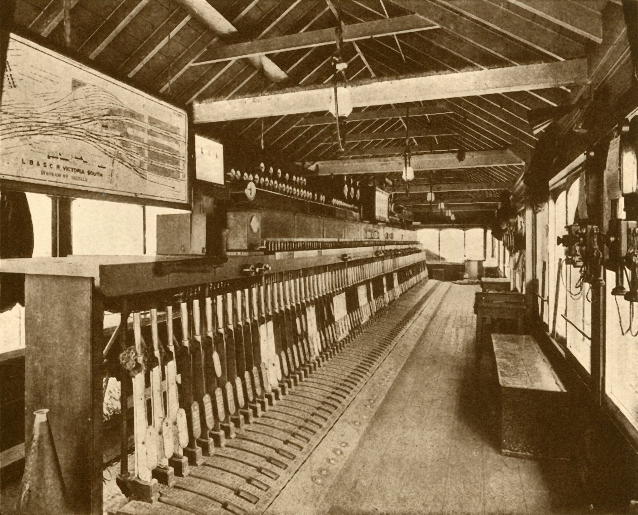 Cabine de sinal eletromecânico em Victoria, Southern Railway, 1930. de Unbekannt