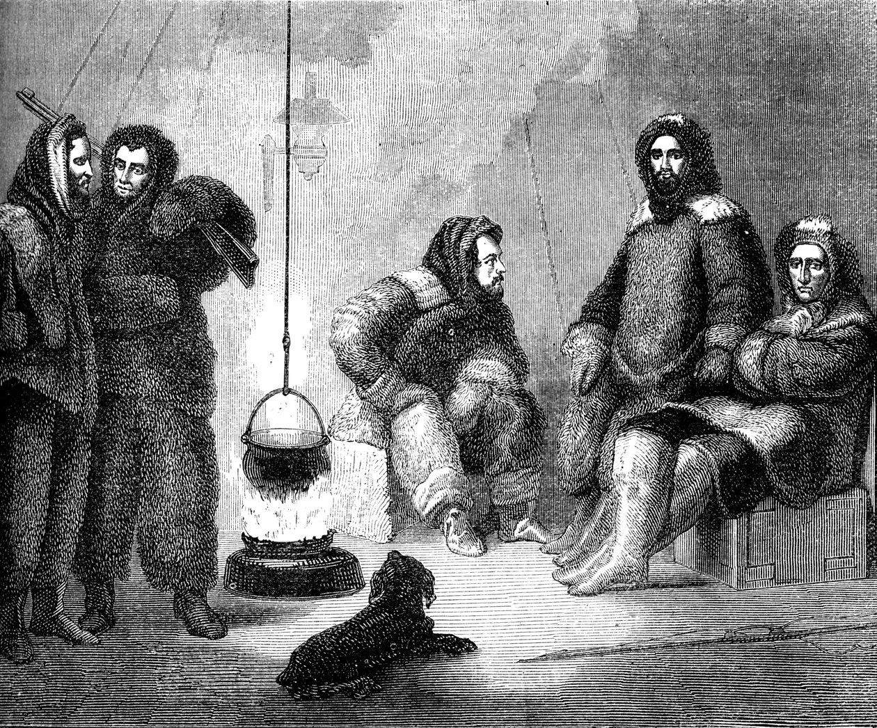 Elisha Kent Kane e seus companheiros na Groenlândia, c1855 c1880 de Unbekannt