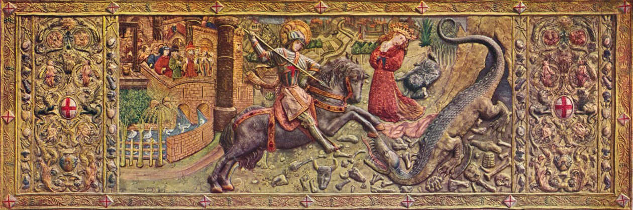Retábulo dianteiro bordado de São Jorge, do Palau de la Generalitat, século XV de Unbekannt