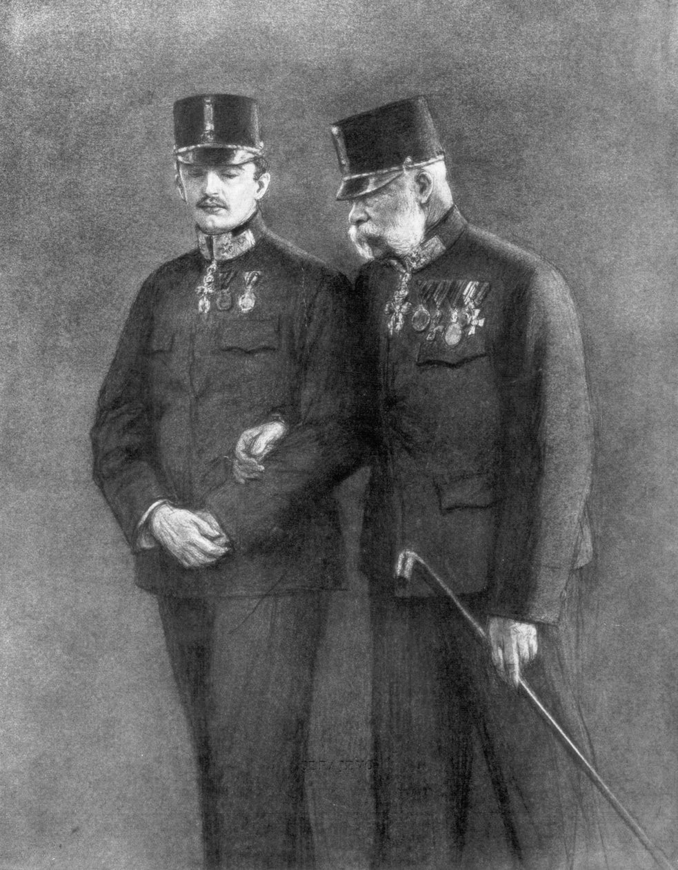 Imperador Franz Josef I da Áustria e Arquiduque Charles Habsburg, 1926 de Unbekannt