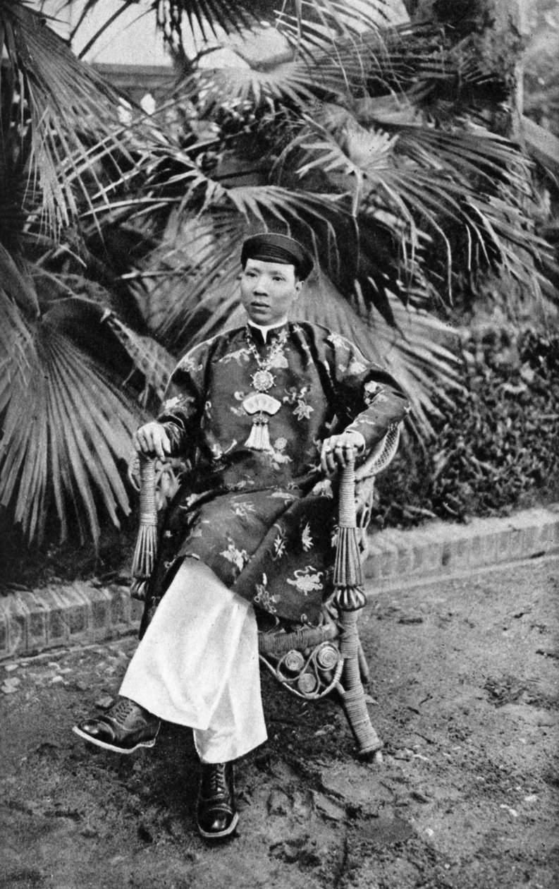 Imperador Khai Dinh 1885-1925, 12º Imperador da Dinastia Nguyen, Annam, Vietnã, 1922 de Unbekannt