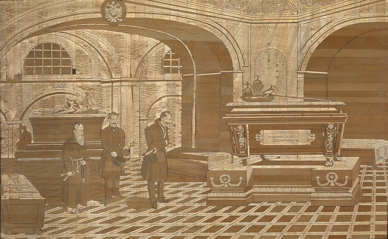 Imperador Nicolau I no caixão do Imperador Francisco I da Áustria, ca 1835 de Unbekannt