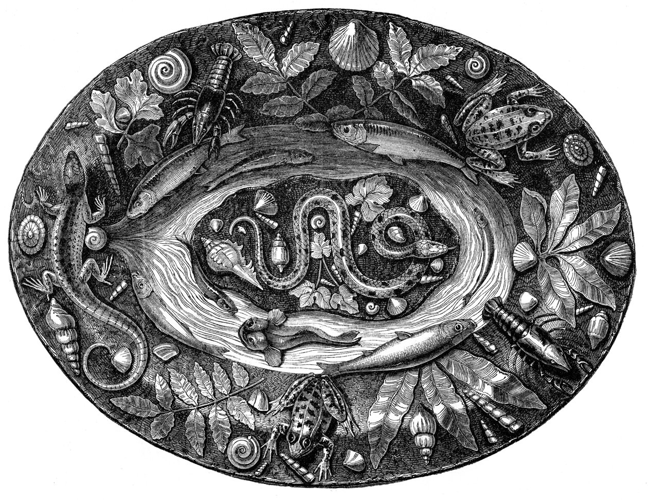 Prato esmaltado por Bernard Palissy, século 16, 1870 de Unbekannt