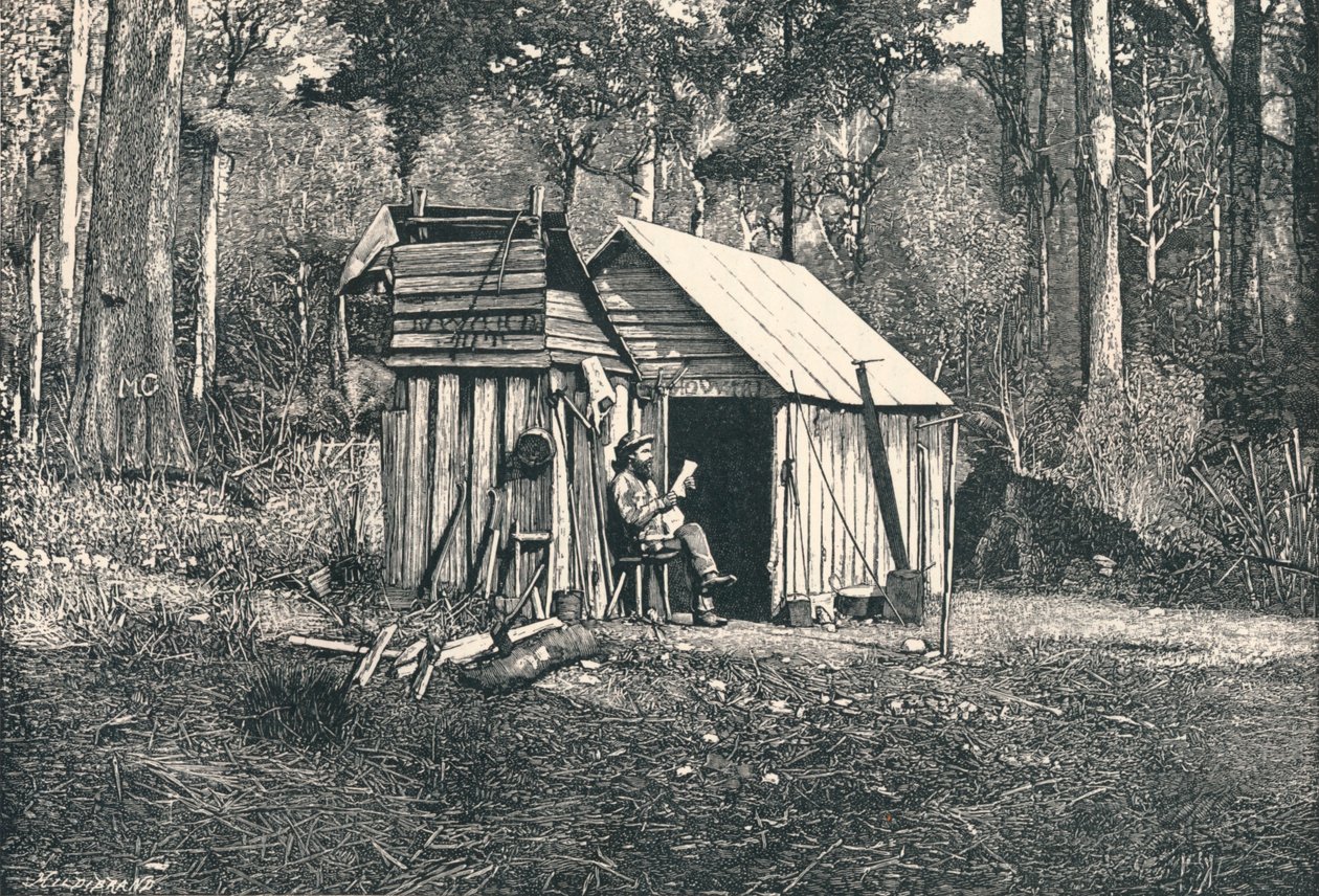 Acampamento de posseiros australianos, 1896 de Unbekannt