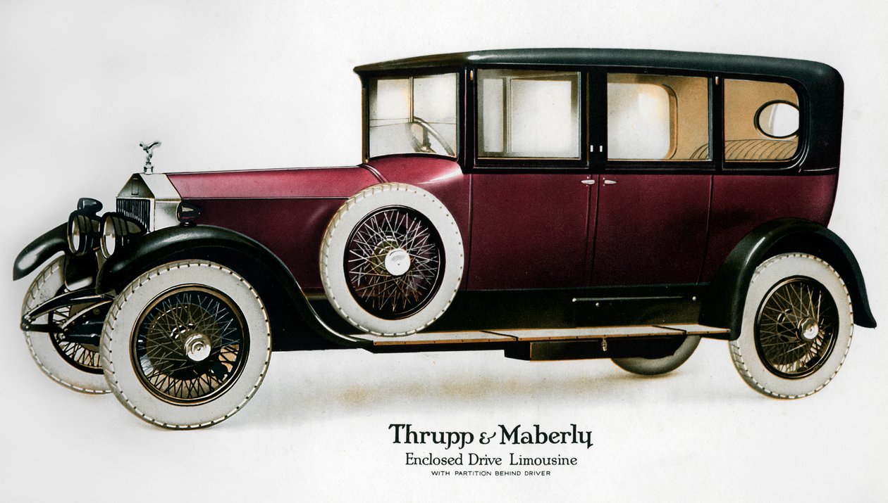 Limusine Rolls-Royce com unidade fechada com partição atrás do motorista, c1910-1929 de Unbekannt