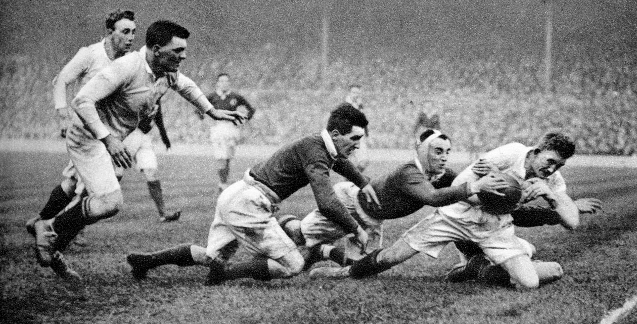 Inglaterra marcando uma tentativa contra a Escócia, Twickenham, Londres, 1926-1927 de Unbekannt