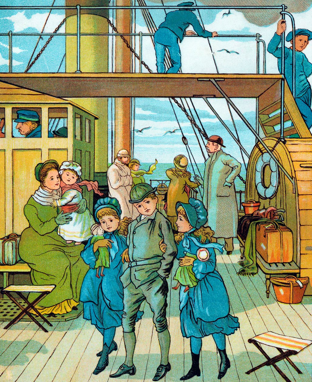 Família inglesa viajando para a França, 1886 de Unbekannt