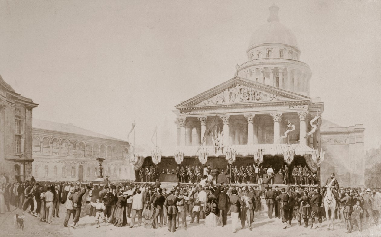 Alistamento de voluntários na Guarda Nacional, Place du Pantheon, Paris, 1870-1871 de Unbekannt