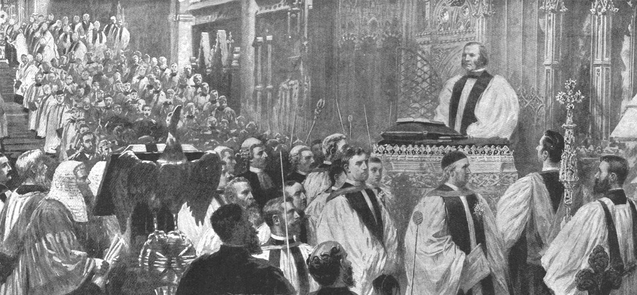 Entronização do Dr. Temple como Arcebispo na Catedral de Canterbury, 8 de janeiro de 1897, 1901. de Unbekannt
