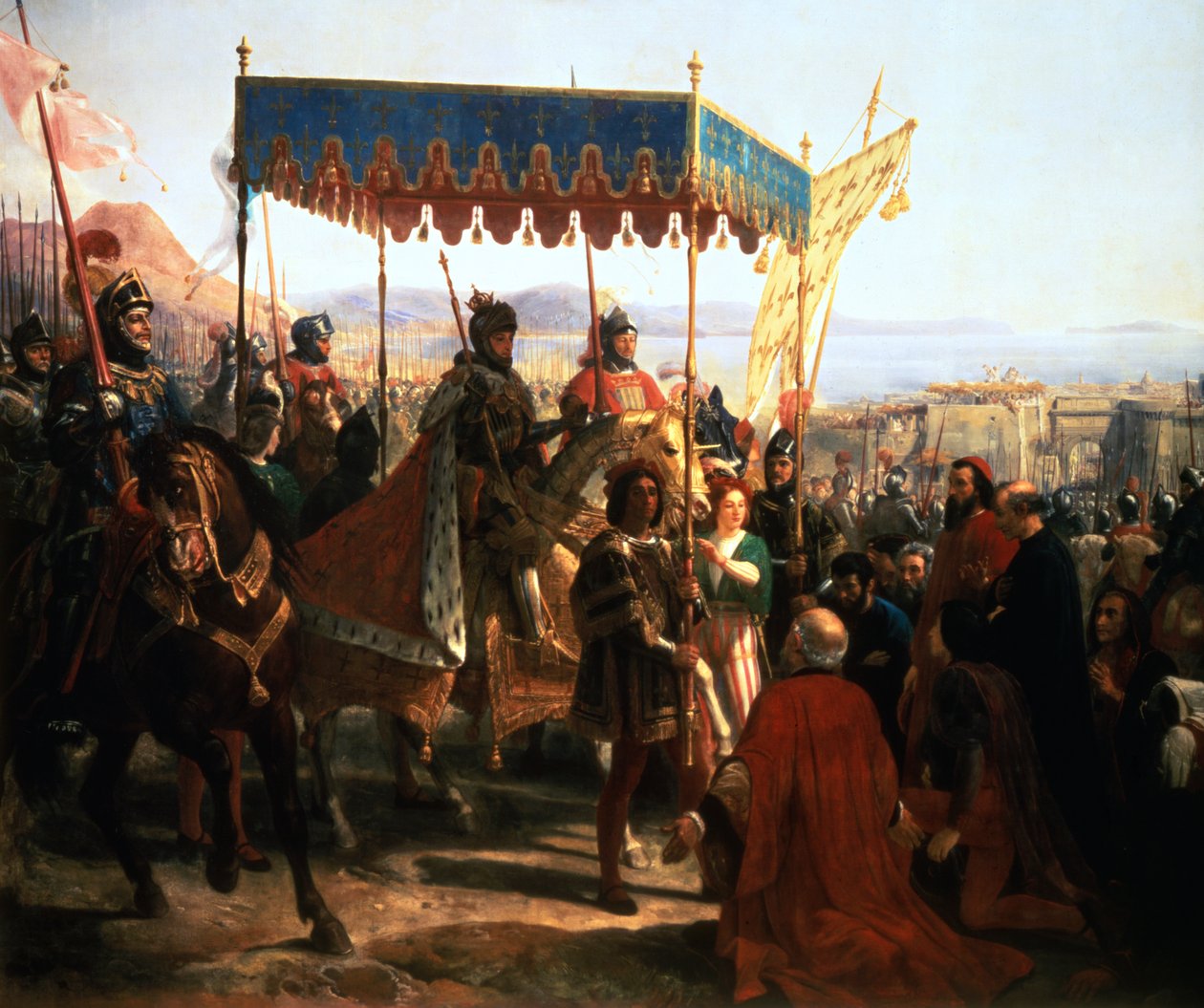 Entrada de Carlos VIII em Nápoles, 12 de maio de 1495, século XIX de Unbekannt