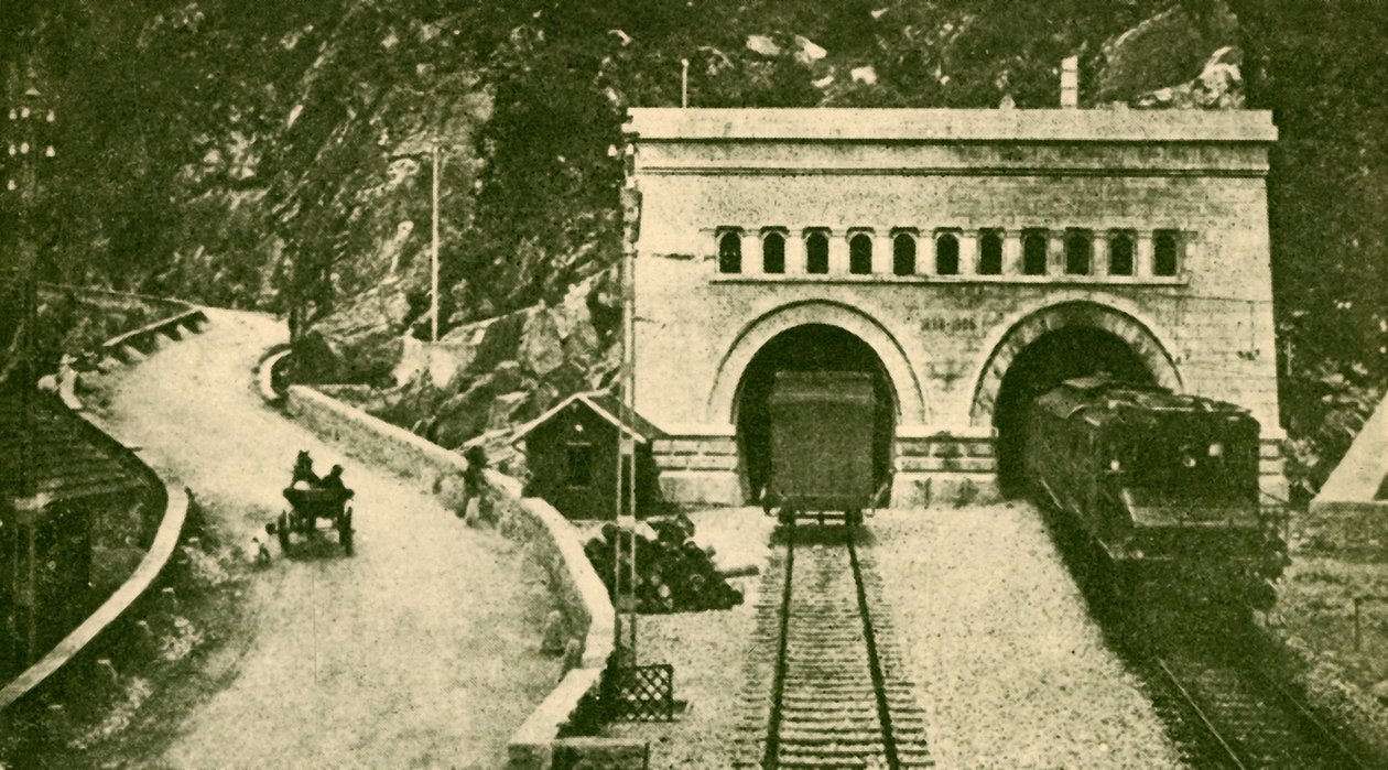 Entrada do túnel Simplon 12 12 milhas de comprimento conectando a Suíça e a Itália, c1930. de Unbekannt