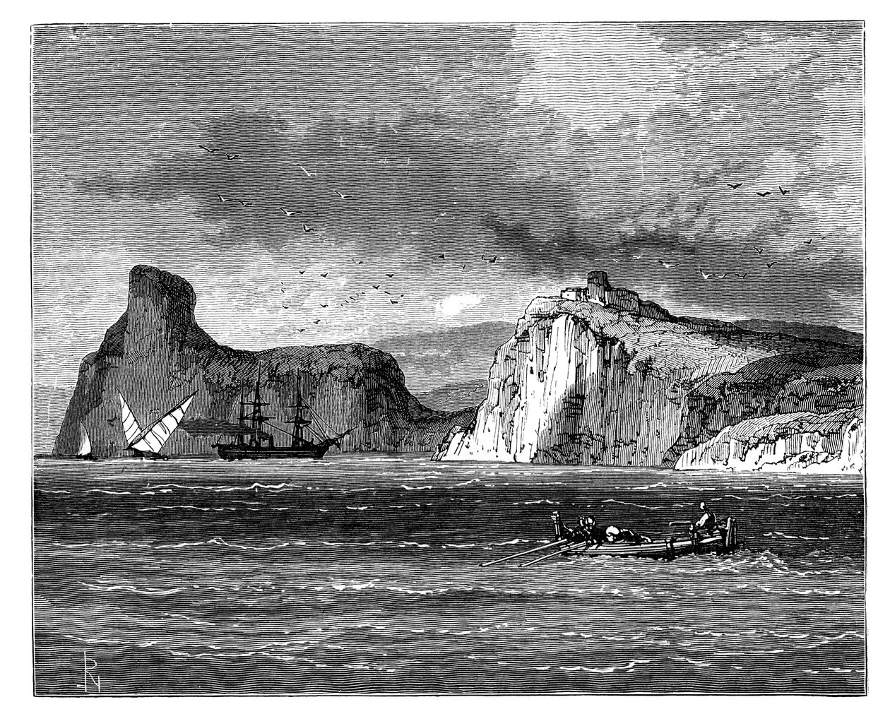 Entrada do porto de Balaclava, Ucrânia, c1888 de Unbekannt