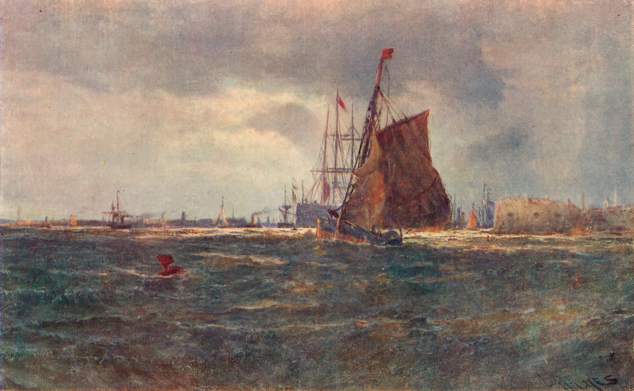 Entrada para o porto de Portsmouth, final do século XIX 1906 de Unbekannt