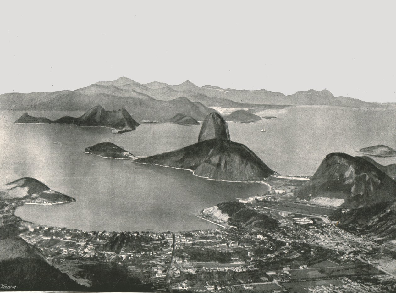 Entrada para a Baía do cume do Corcovado, Rio de Janeiro, Brasil, 1895. de Unbekannt