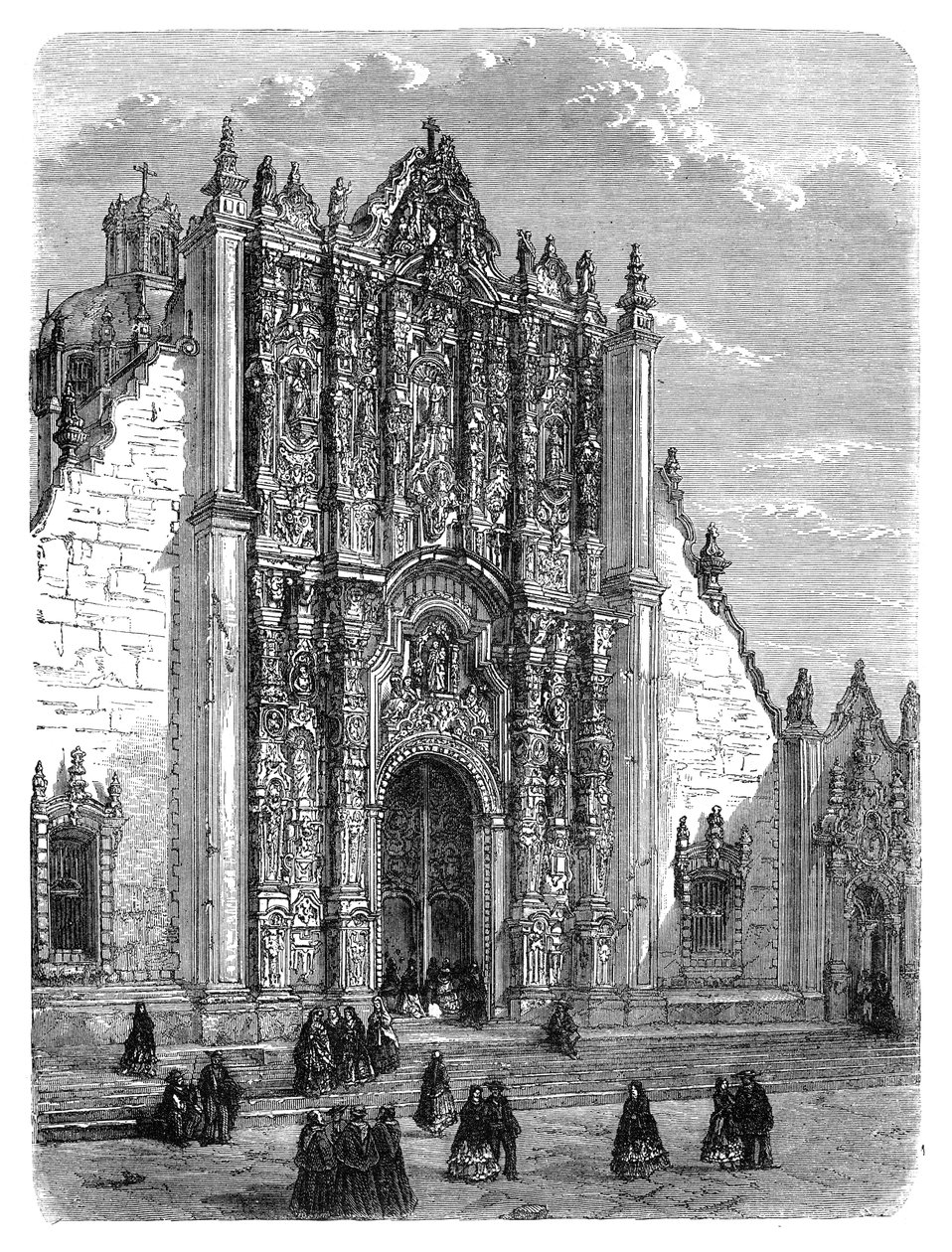 Entrada para a Catedral da Cidade do México, final do século XIX de Unbekannt