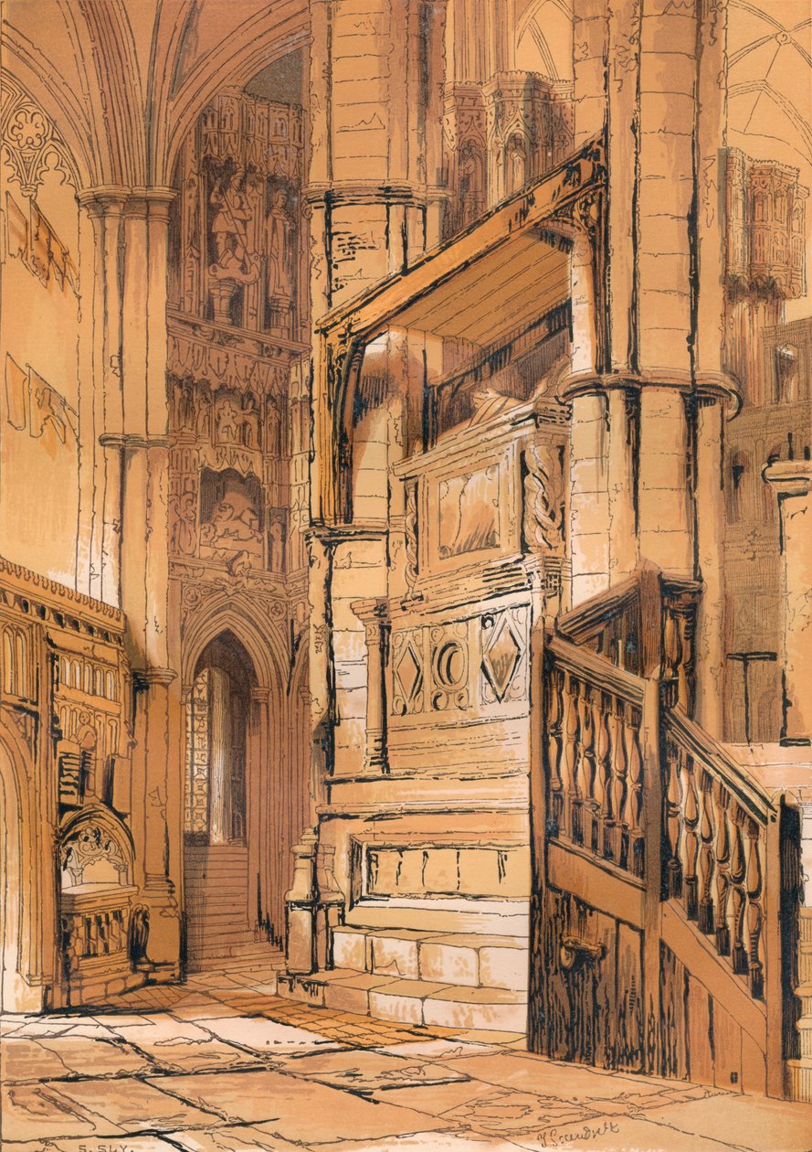 Entrada da Capela de Eduardo, o Confessor, c1840, 1864 de Unbekannt