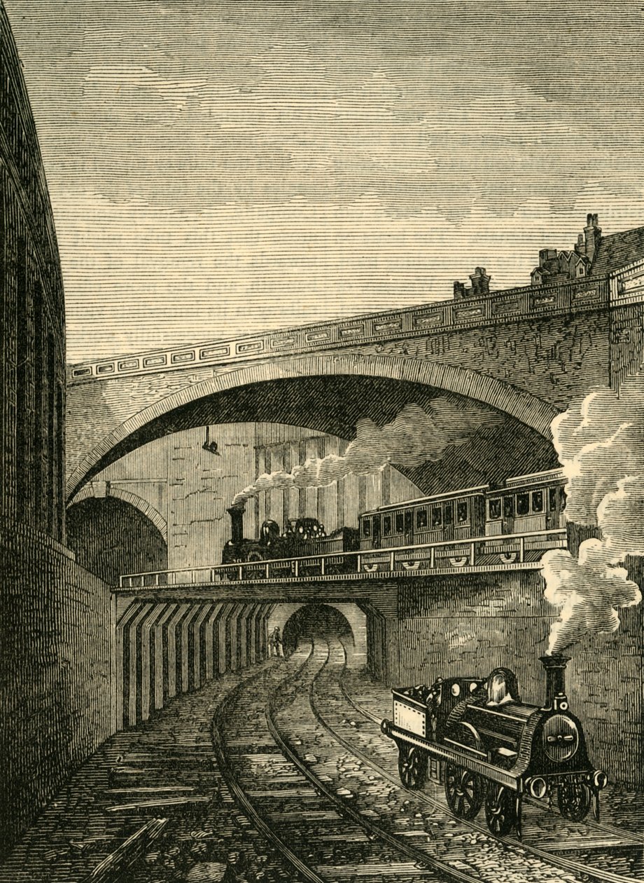 Entrada ao túnel de Clerkenwell da rua de Farringdon, c1876. de Unbekannt
