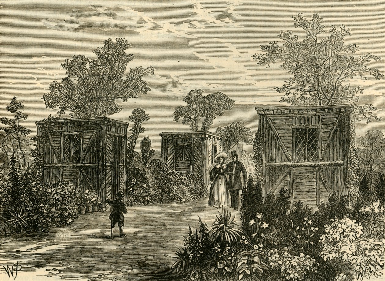 Entrada para os jardins zoológicos em 1840, c1876. de Unbekannt