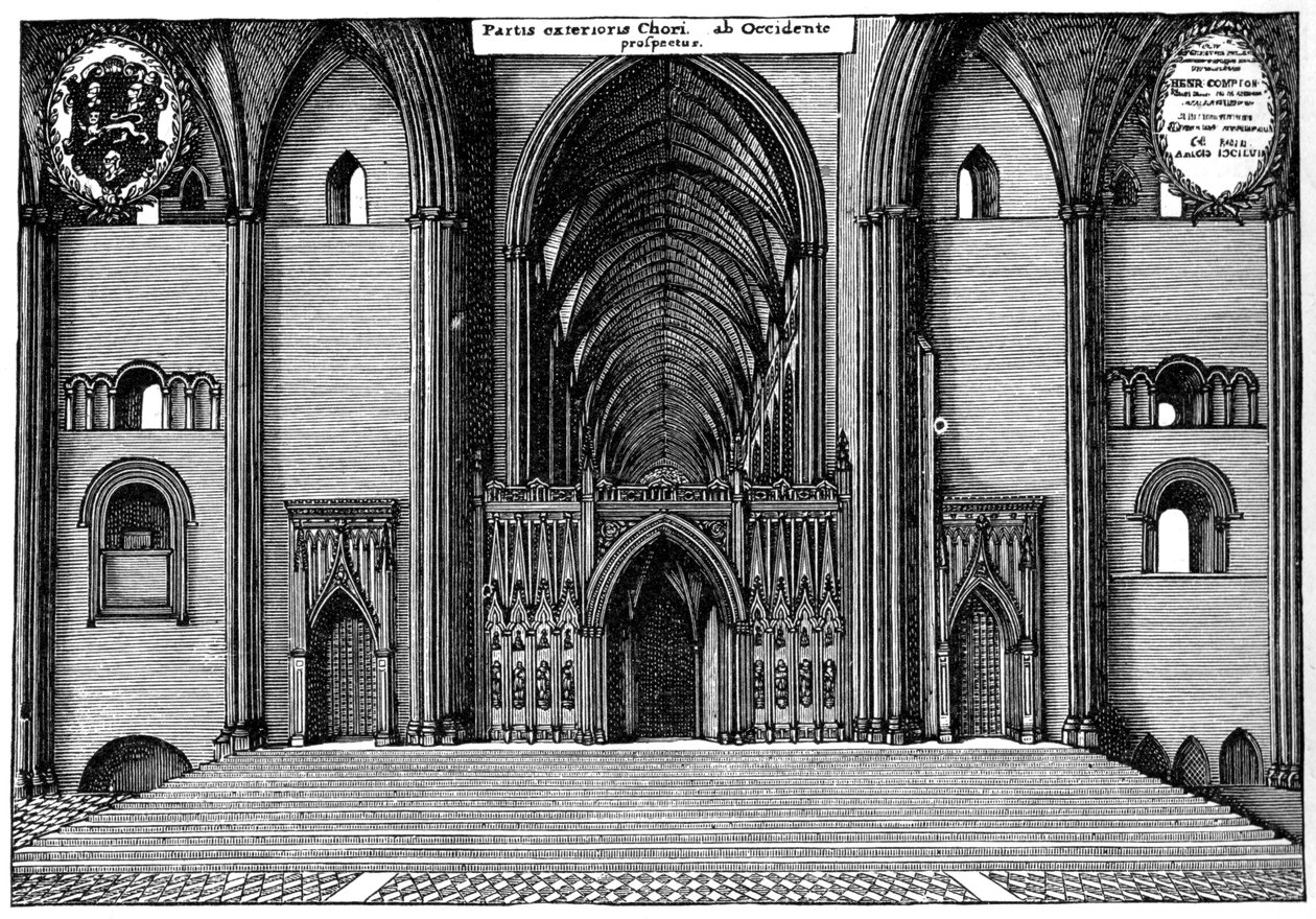 Entrada para o coro da antiga catedral de St Pauls, cidade de Londres, 1892 de Unbekannt