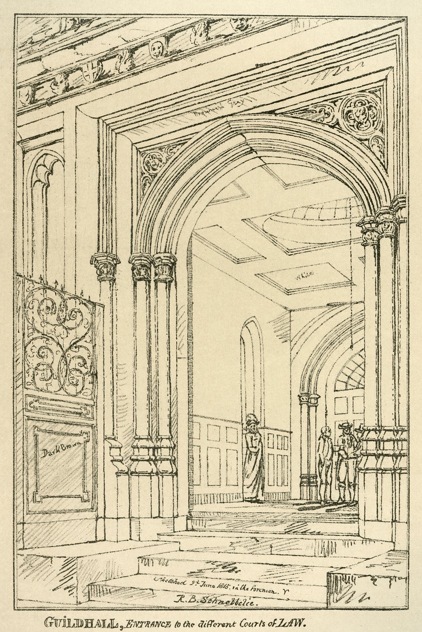 Entrada nos diferentes tribunais, Guildhall, Londres, junho de 1815 1886 de Unbekannt