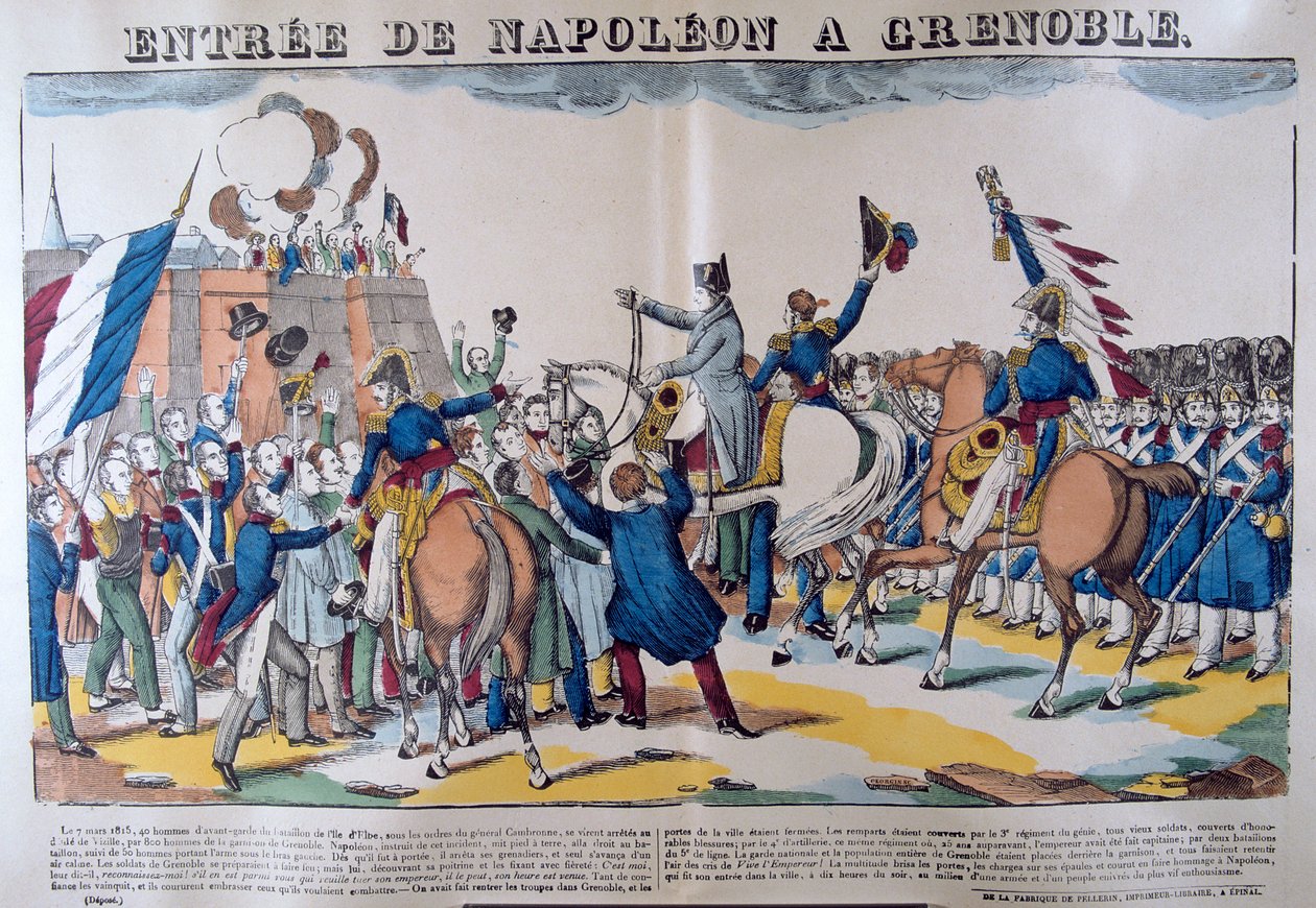 Entrada de Napoleão em Grenoble, março de 1815, século XIX de Unbekannt