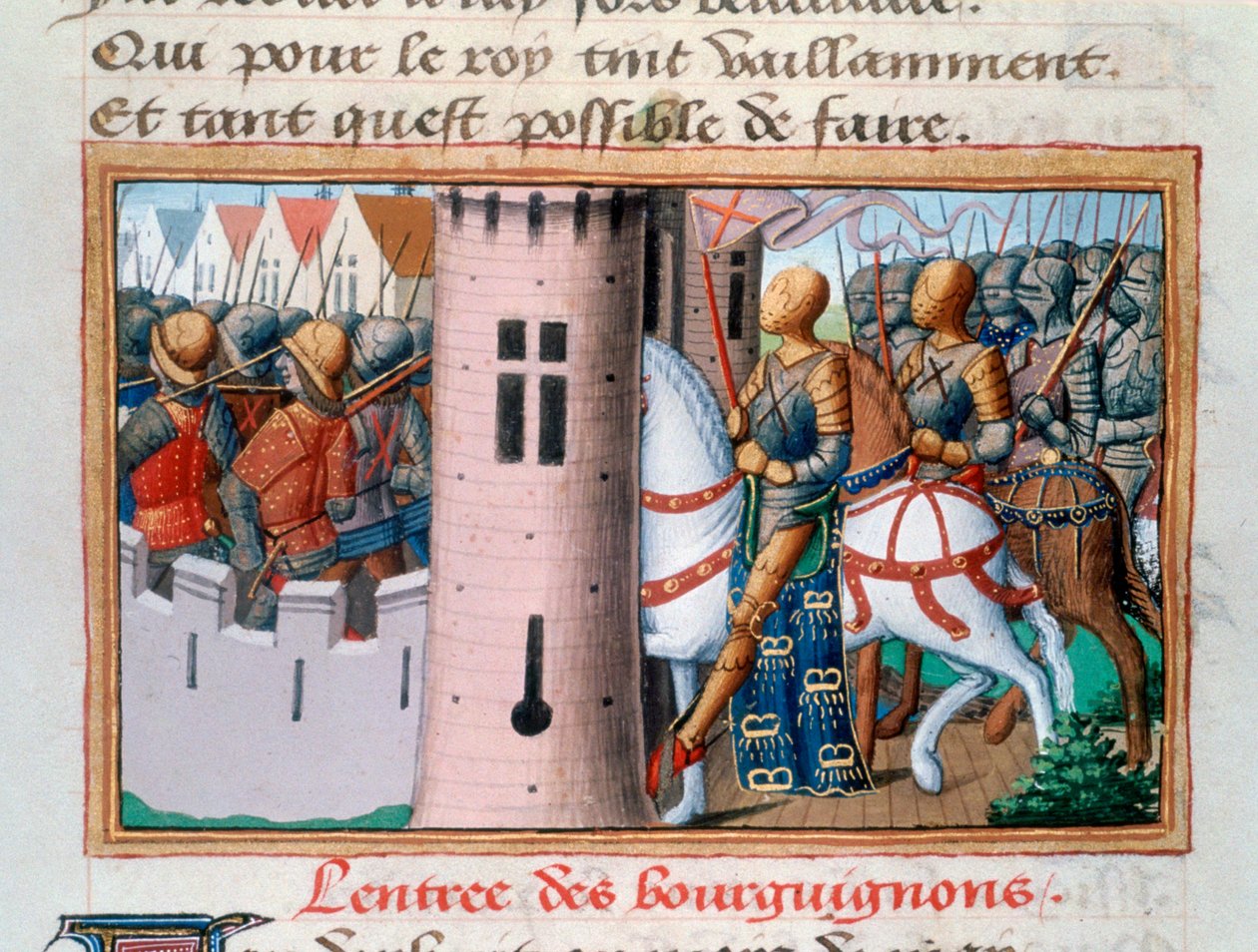 Entrada dos Bourguignons para Paris, maio de 1418, 1484 de Unbekannt