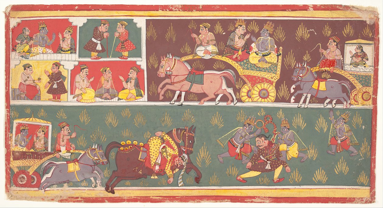 Episódios da Vida de Krishna: Fólio de um Bhagavata Purana Histórias Antigas do Senhor Vishnu, c1700. de Unbekannt