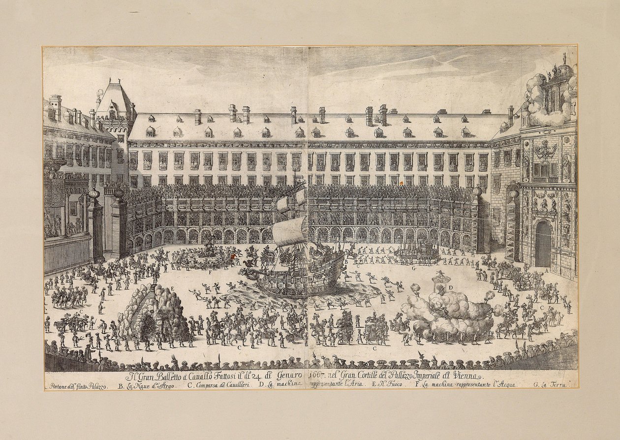 Balé equestre no pátio do Hofburg de Viena ..., 1667. de Unbekannt