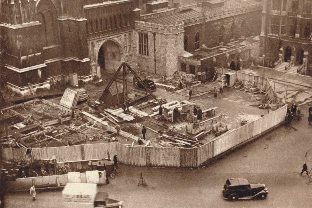 Erigir o anexo da Abadia de Westminster antes da coroação do rei George VI, 1937 de Unbekannt