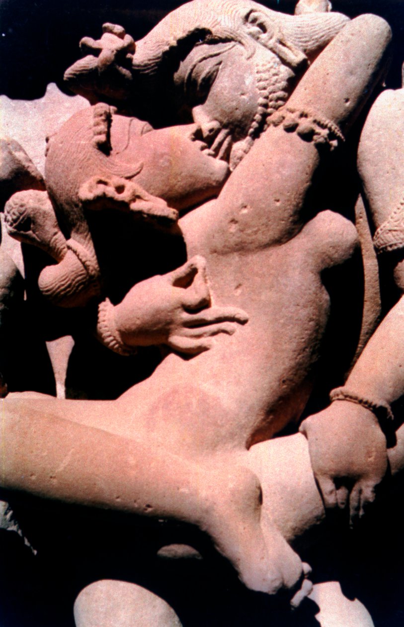 Escultura Erótica, Templo Hindu, Khajuraho, Índia, 950-1050 de Unbekannt