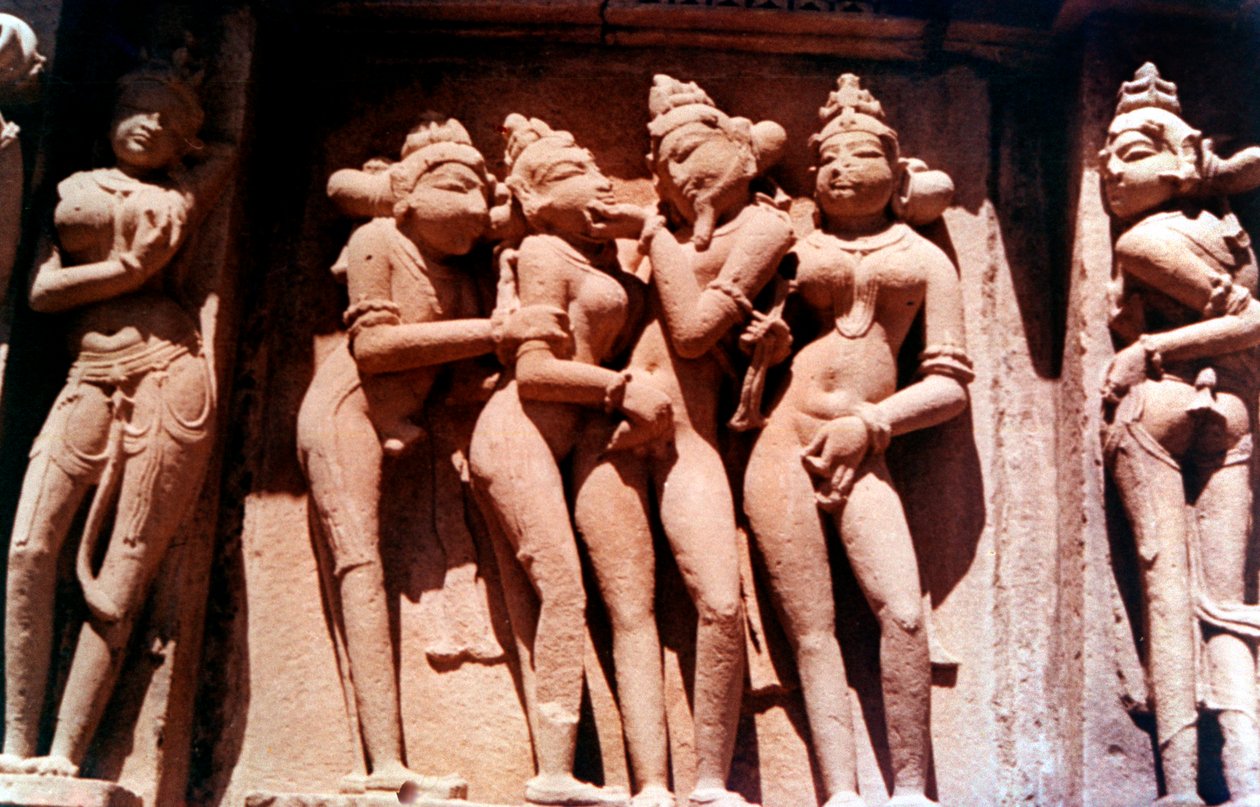 Escultura Erótica, Templo Hindu, Khajuraho, Índia, 950-1050 de Unbekannt