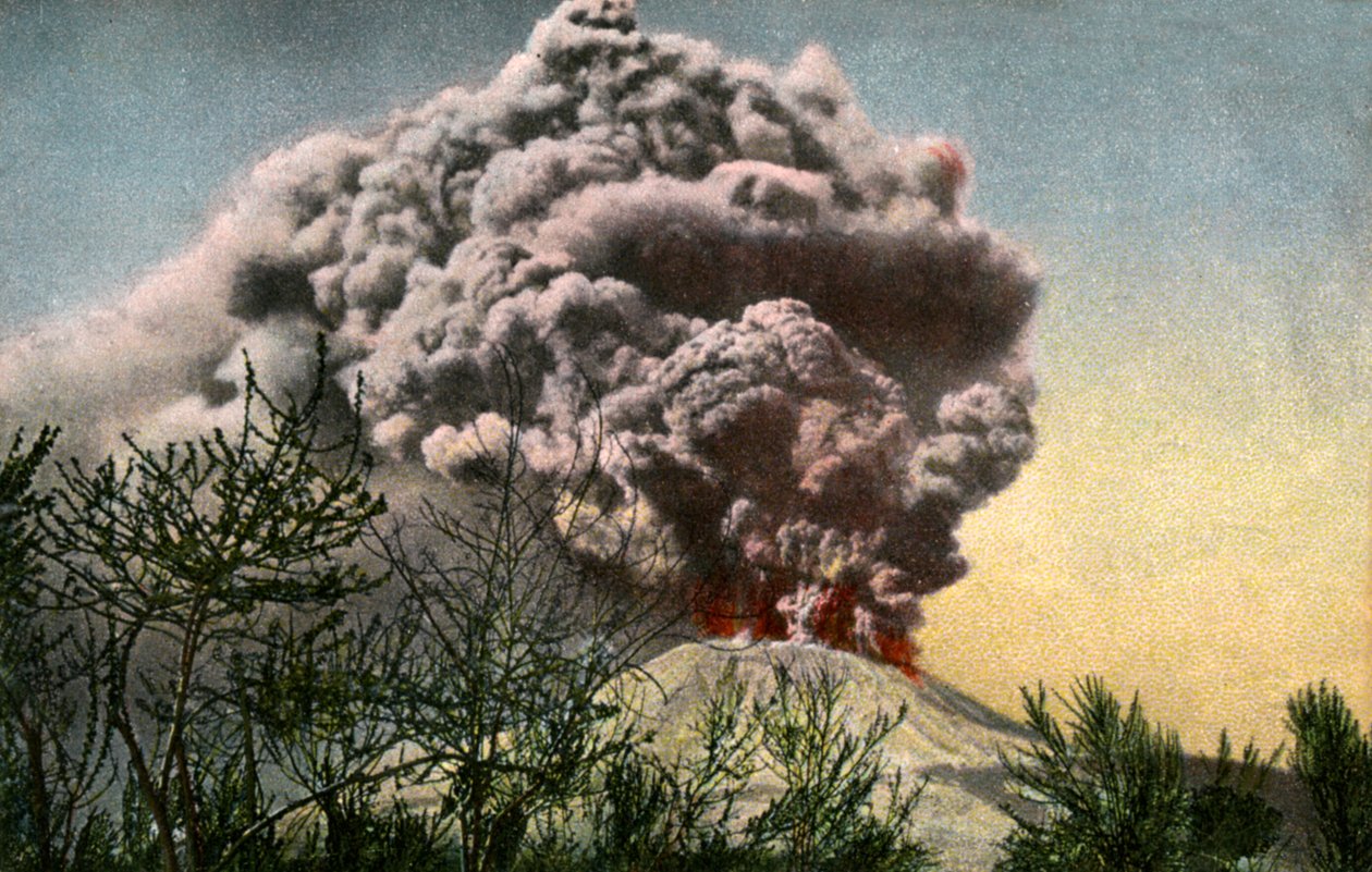 Erupção do Vesúvio, Itália, abril de 1906 de Unbekannt