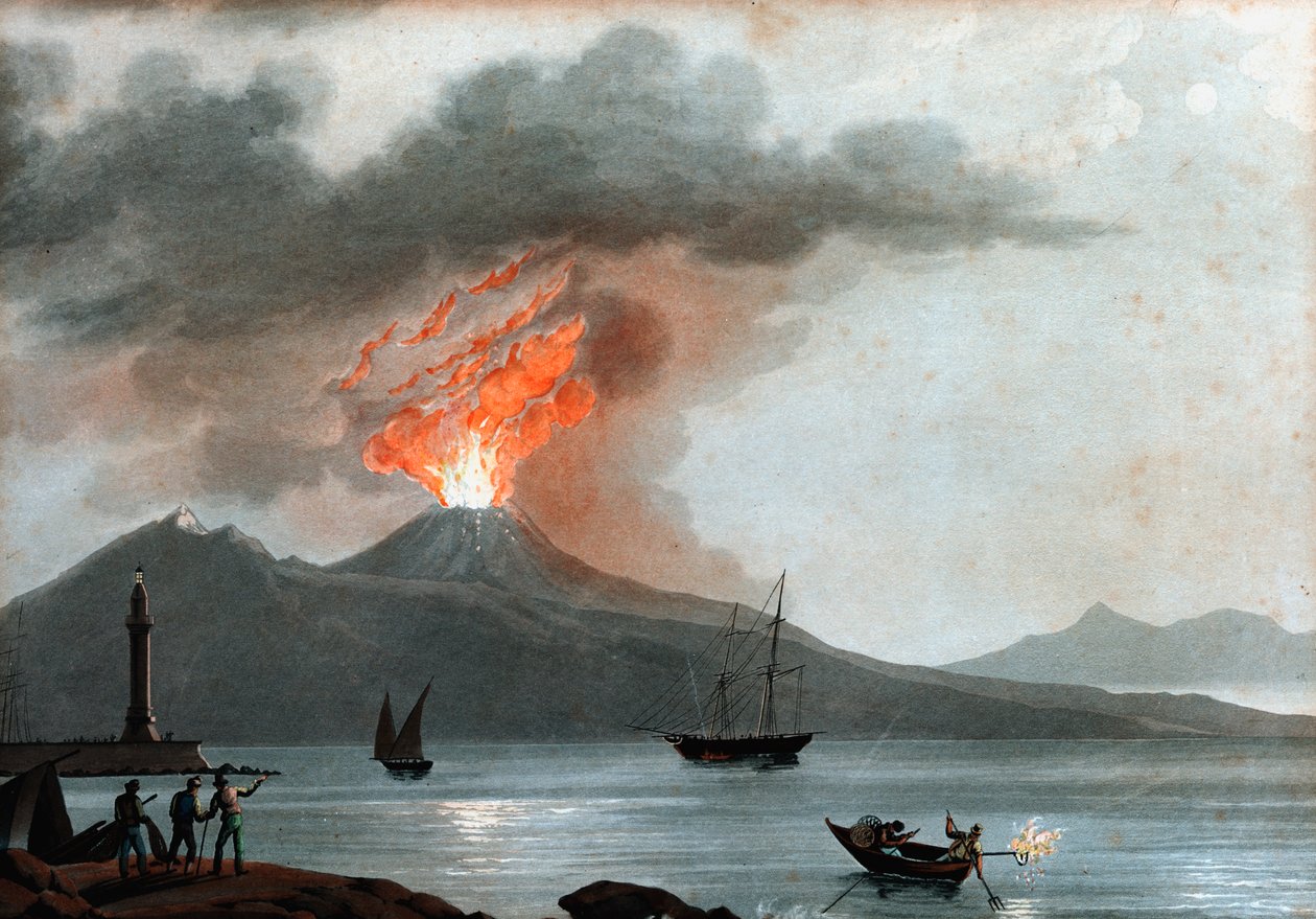 Erupção do Vesúvio, Itália, c1815 de Unbekannt