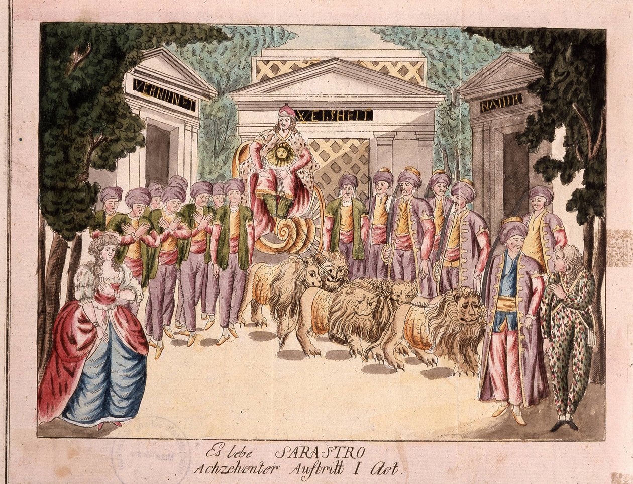 Es lebe Sarastro. A estréia de A flauta mágica de Mozart, década de 1790 de Unbekannt