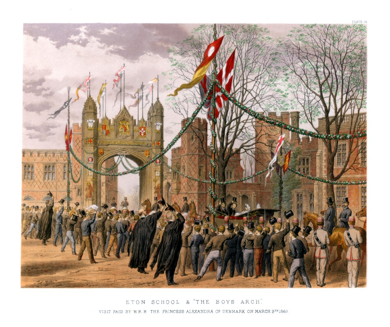 Eton School & The Boys Arch, século c19th de Unbekannt