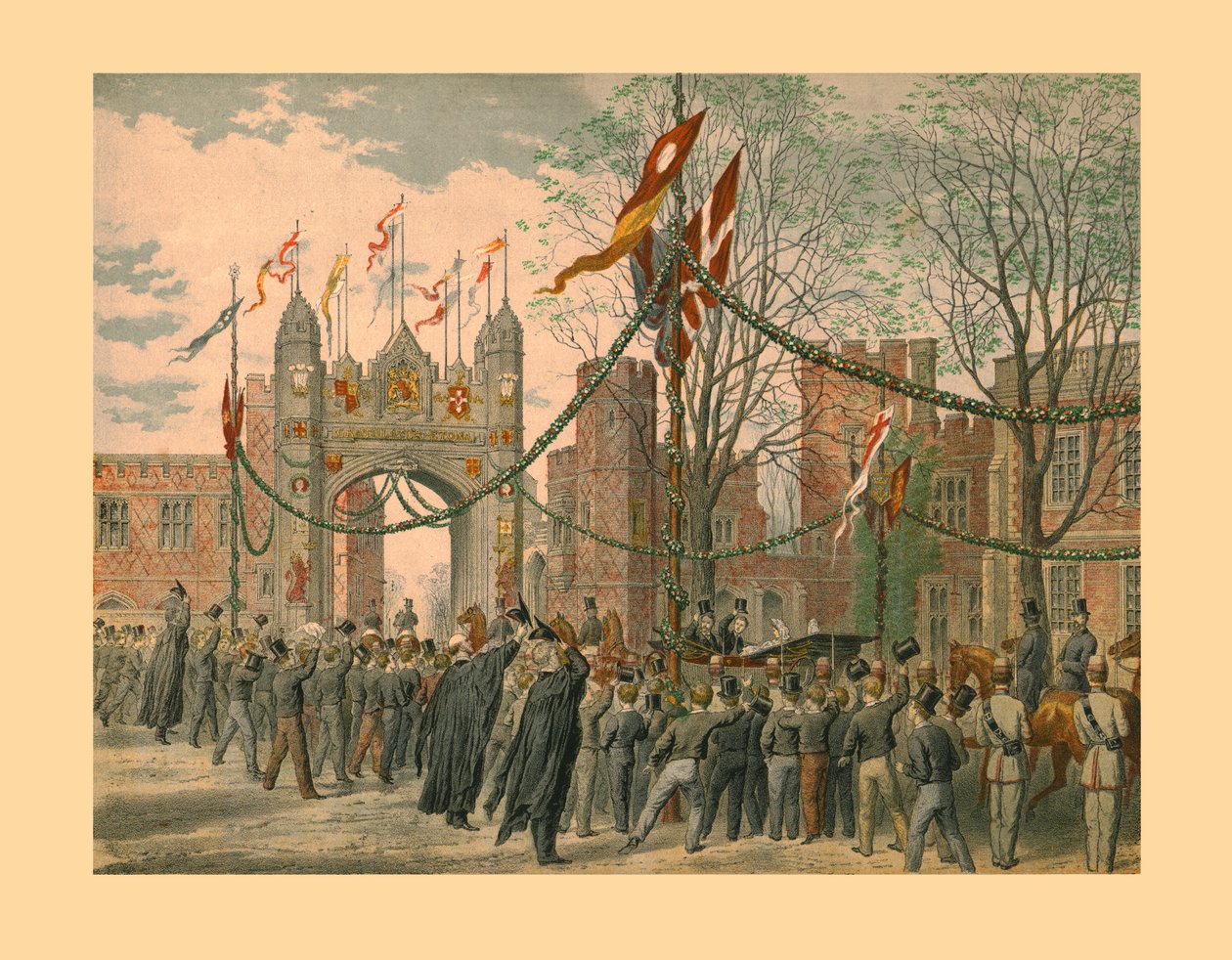 Escola de Eton e o arco dos meninos, 1863. de Unbekannt