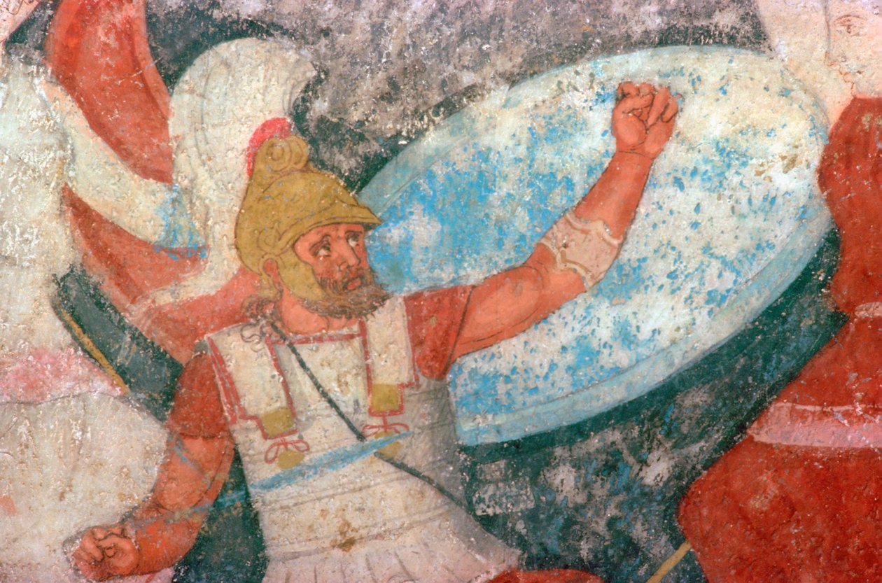 Pintura etrusca de uma batalha entre gregos e amazonas de Unbekannt