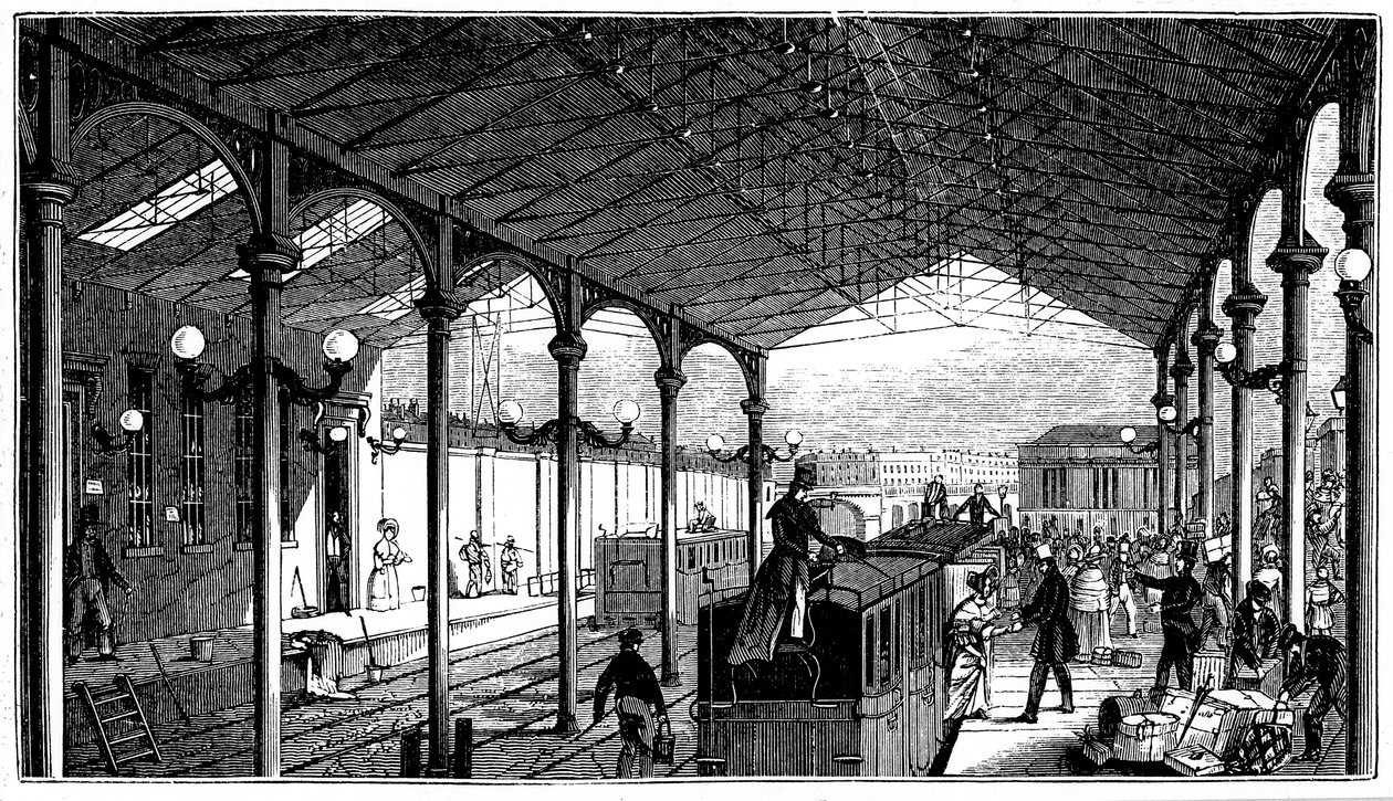 Estação Euston, terminal londrino de Londres e Birmingham Railway, 1840 de Unbekannt